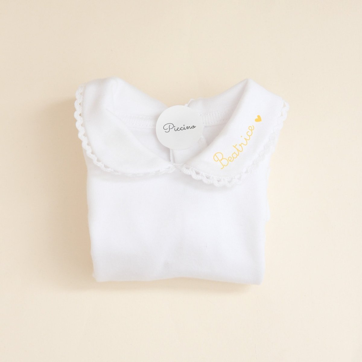 Body con colletto ricamo giallo - Piccino store